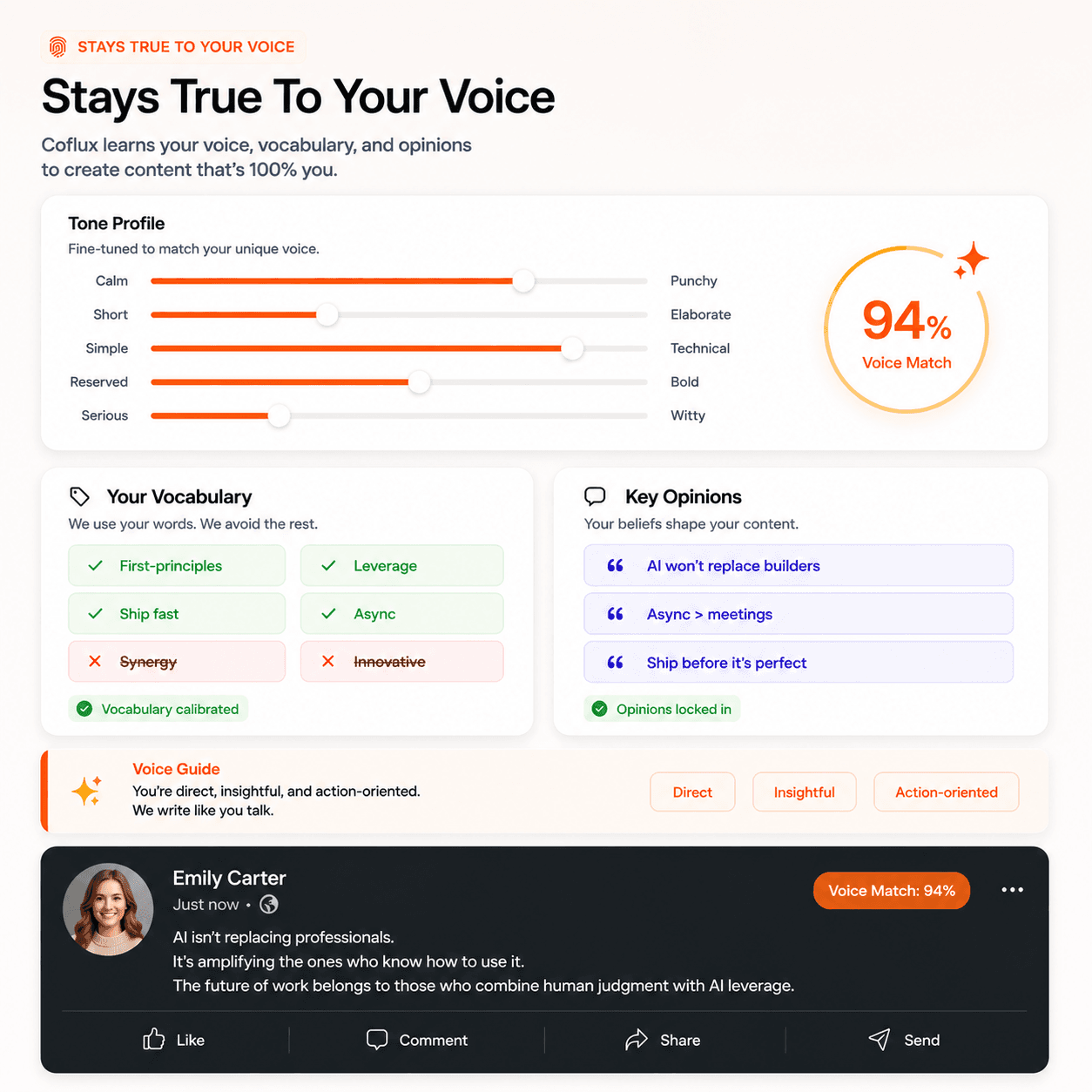 Stays true to your voice